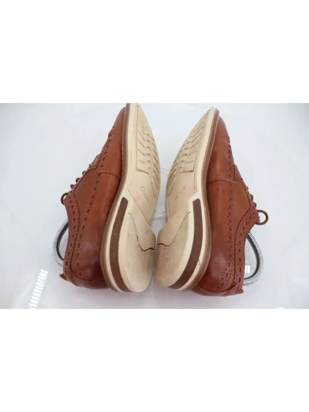 Clarks Mens Pitney Limit Loafer Size 7.5 Brown Wingtip Lace Up Leather Shoe